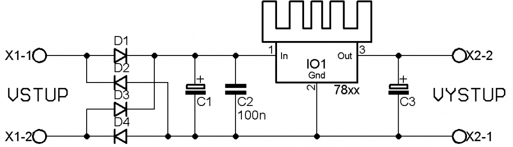 stabilizátor 7812 schéma