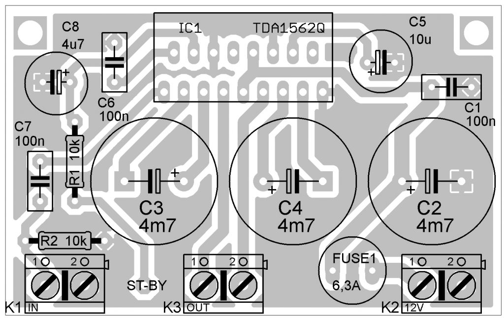 TDA1562Q zesilovač schéma