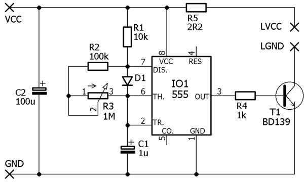 LED stroboskop schéma